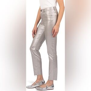 Women's Shimmering Silver Cropped Pants
